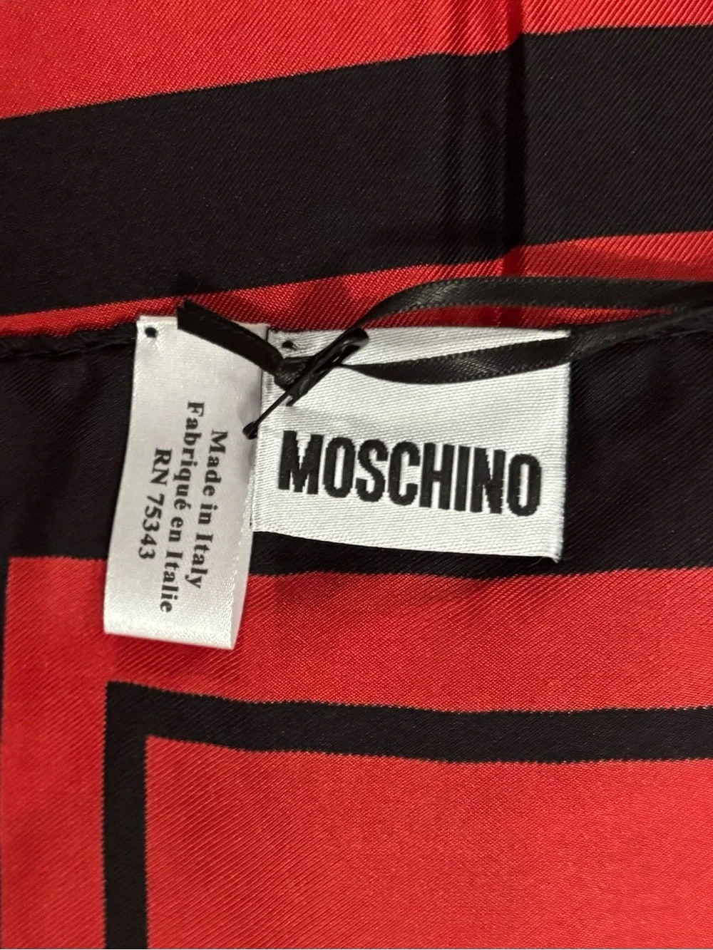 MOSCHINO Couture Silk Logo Scarf